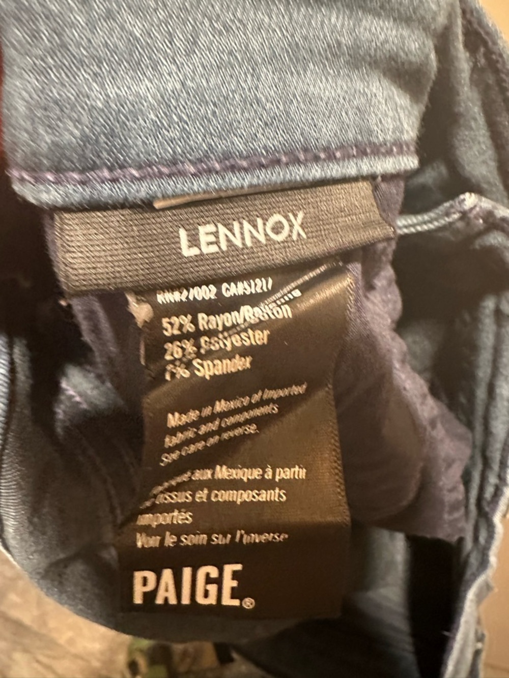 Paige Straight Fit Slim Lennox Jeans in Winthrop Slate Blue Size 34 - Picture 8 of 9